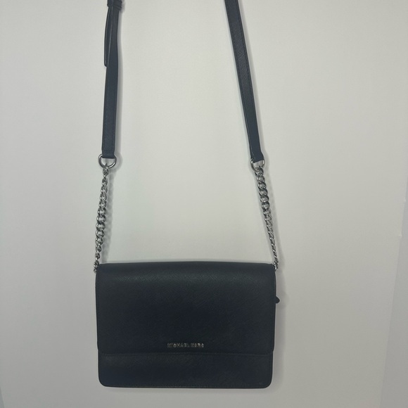 Michael Kors Black Crossbody Bag with Silver Accents - Picture 1 of 6